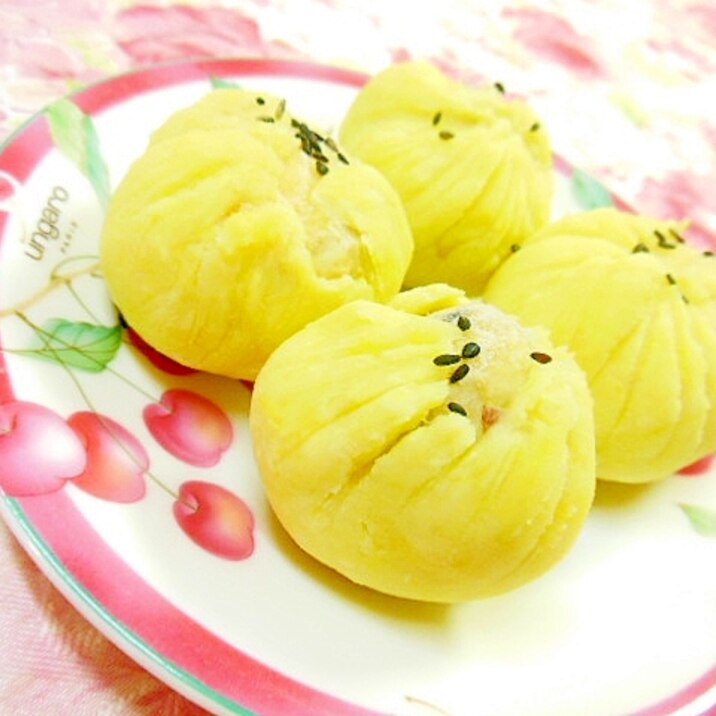 ❤薩摩芋と蒸し栗の茶巾❤